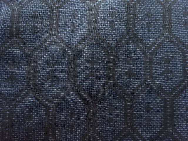 JAPANESE KIMONO / ANTIQUE KIMONO / SILK / DORO OSHIMA TSUMUGI / WOVEN KIKKO PATTERN / 5MARUKI